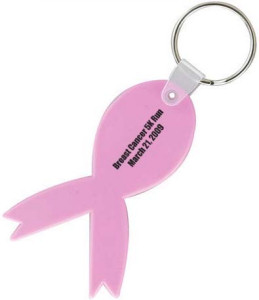 Promotional Key Chains: Pink Ribbon Shaped Keychains